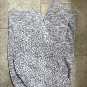 Lululemon Light Gray Striped Leggings